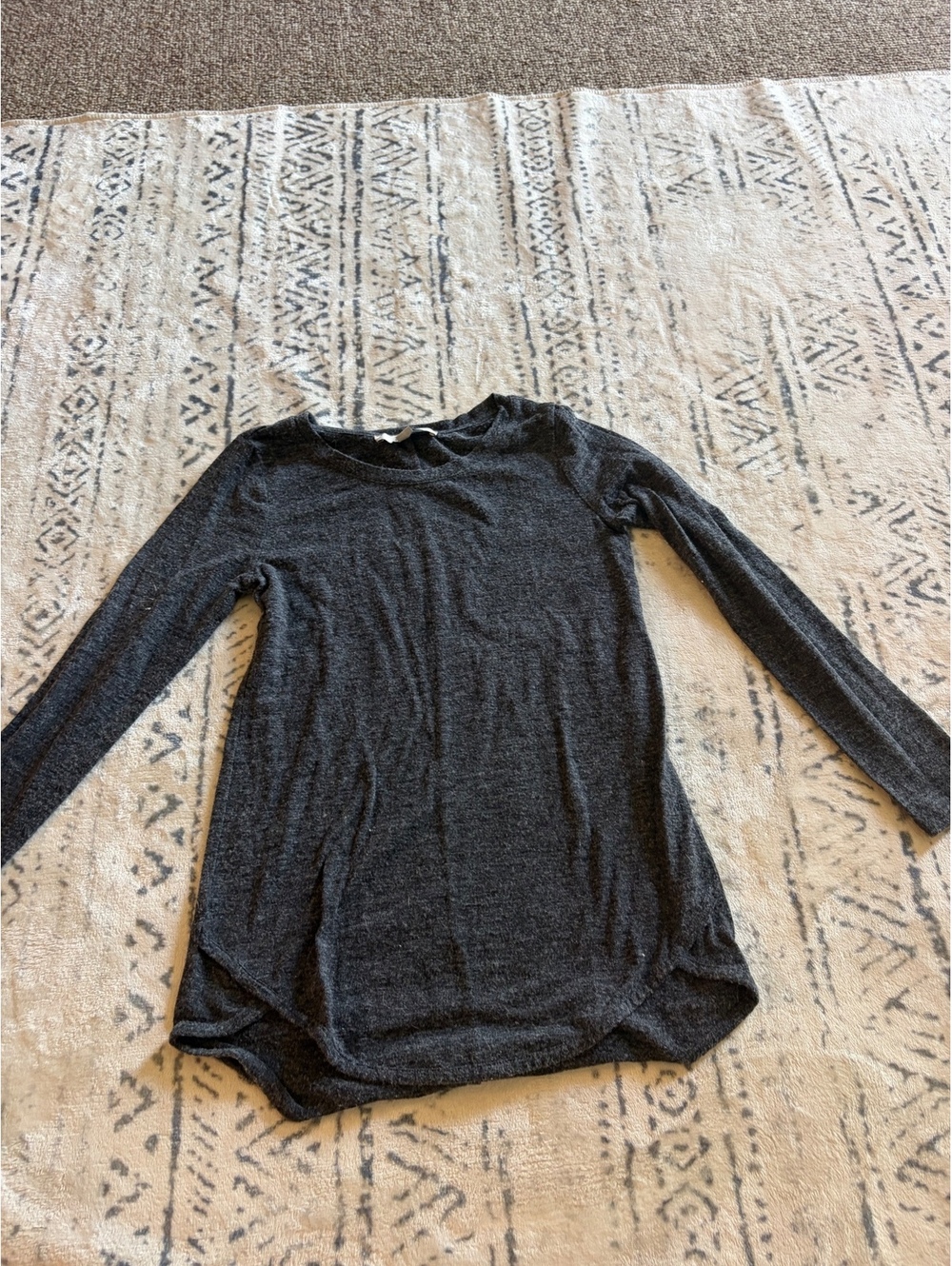 LOFT Petite Dark Gray Long Sleeve Top XXSP